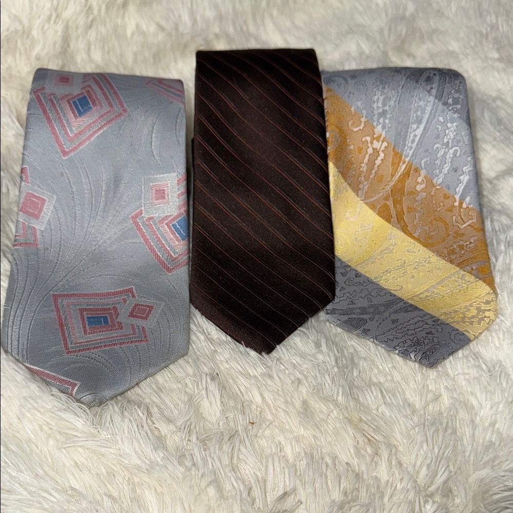 Vintage Paco Rabanne Paris bundle of 3  Silk Ties